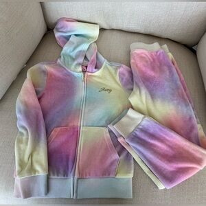 Juicy Couture Girls Tie-Dye Hoodie Jogger Set – Size 7